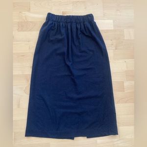 Only Child Miro Skirt Raw Silk Navy Blue Size Small
